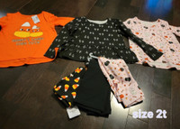 Girl's size 2t set of 3 Halloween long sleeve shirts and legging