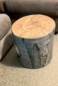 18’ Fabric Faux Wood Stump Stool/Foot Rest 