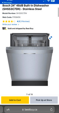 Bosch 24" 46dB Built-In Dishwasher