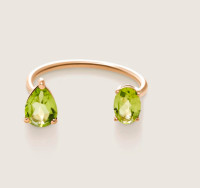 Two Stone Peridot Ring 4.5 / 14k Rose Gold