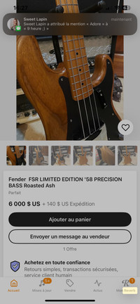 Bass Fender precision fsr 58, roasted ash basse