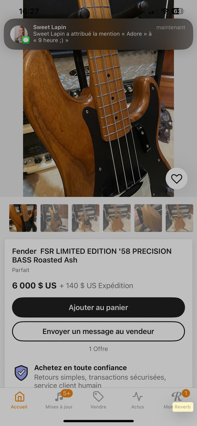 Bass Fender precision fsr 58, roasted ash basse dans Guitares  à Laval/Rive Nord - Image 2