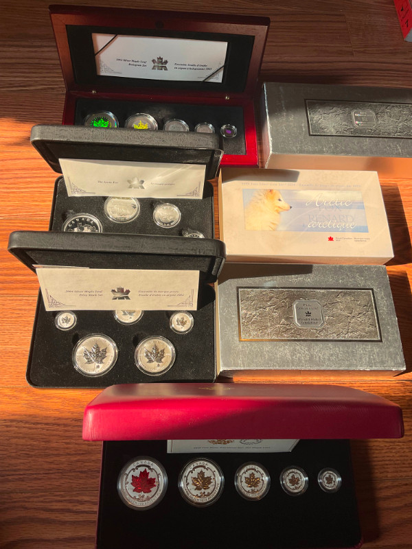 Silver Maple Leaf Fractional Sets pure Silver Coins RCM 2003-15 in Arts & Collectibles in Vernon