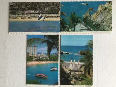 Plages d’Acapulco,la Quebrada ,etc…cartes postales neuves Cancún cartes postales neuves 1$ chaque Sv...