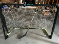 Hockey net and stick