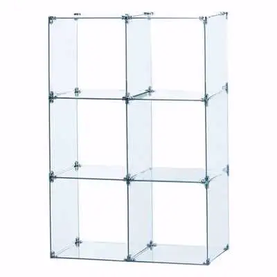 Glass cube display case, View more