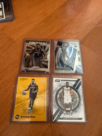 Zion Williamson lot. Rookie inserts.