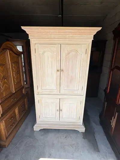 Free delivery used Light Wood Armoire / Storage Cabinet, View more