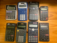 Assorted / 8 different type of / scientific calculators