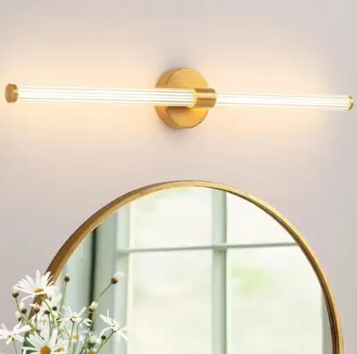Buchan 1-Light LED Gold Vanity Light Bathroom Light Strip Mirror, View more