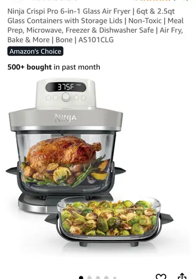 Ninja Crispi Pro 6‑in‑1 Glass Air Fryer – BRAND NEW – $190, View more