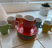 Multicoloure small coffee set - never used