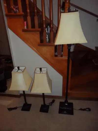 Two Candle Stick Table Lamps, View more