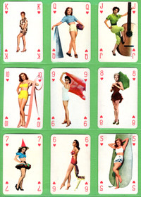 1950'S women playing cards pin up lot of 35 cards rare VINTAGE