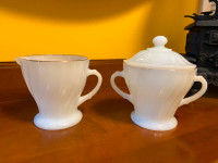 Vintage Anchor Hocking/Fire King Milk Glass Cream/Sugar Bowl Lid