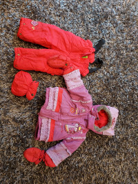 12-24 months baby winter coat 2 snow pants manteau 2 pantalons 