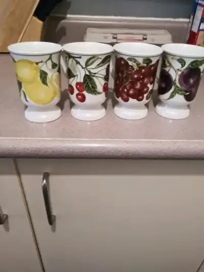 BRAND NEW VINTAGE FOOTED MUGS., View more