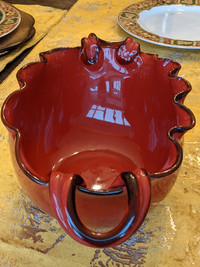 Italicars red ceramic soup tureen bowl serving dish