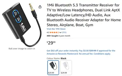 1Mii Bluetooth 5.3 Audio Receiver Adapter for Home Stereo speake, View more