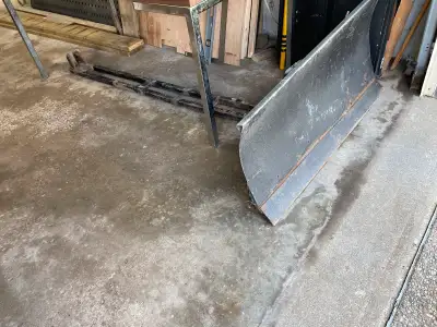 Snow plowing blade for ATV, mower, etc. 48” wide blade with dual angle adjustment. Frame length 80”....