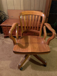 Oak desk chair 