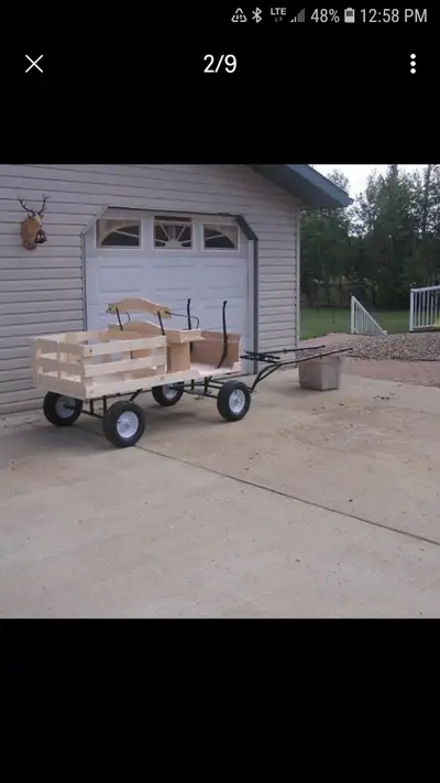 selling hand made miniature wagons and carts these wagons come in buckboard or hich style and are ma...