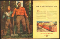 Large original 1946 two-page color ad Pennsylvania Railroad