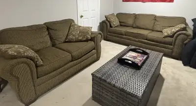 Set of 2 used fabric sofa and love seat - $250, View more