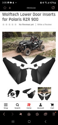 NEW IN BOX RZR 900 DOOR INSERTS (1/2 PRICE)