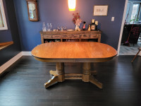 Oval Oak Dining Table with Chairs