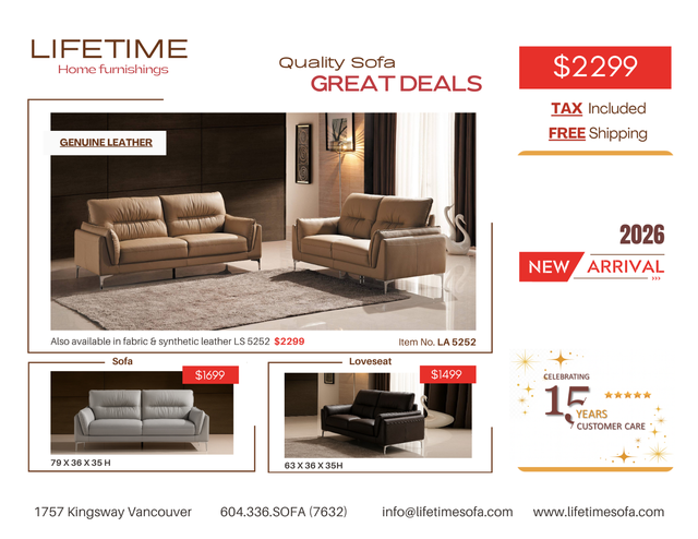 Genuine Top Grain leather  sofa set with couch and loveseat in Couches & Futons in Vancouver - Image 6
