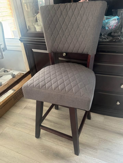 SWIVEL BAR STOOL DARK GREY WOODEN LEGS- mnx, View more