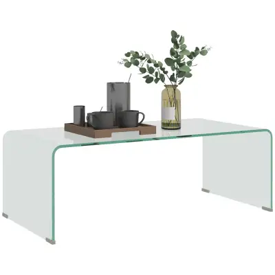 New HOMCOM Tempered Glass Coffee Table, View more