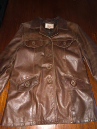 Manteau en cuir vintage- Medium