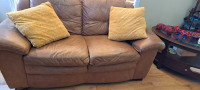 Leather sofa + love seat