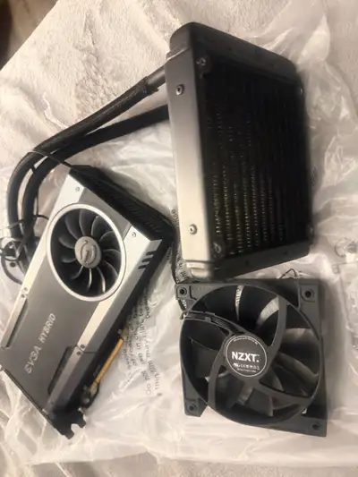 Selling a used EVGA GTX 1080 Hybrid graphics card, which features liquid cooling for enhanced perfor...