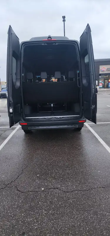 Enjoy Family Trip For 12 Passengers in New 2025 Mercedes Sprinter. Black Interior and Black Exterior...