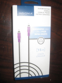 Insignia 15 ft. Subwoofer Cable. Support High Quality Bass. Comp