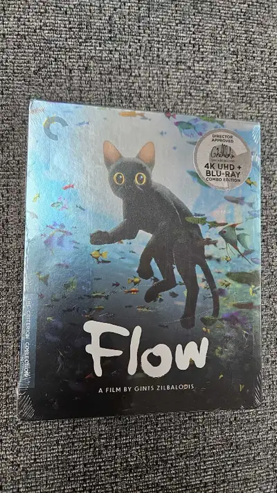 Brand new sealed copy of Flow. Includes both 4K and Blu Ray disc's of the movie.