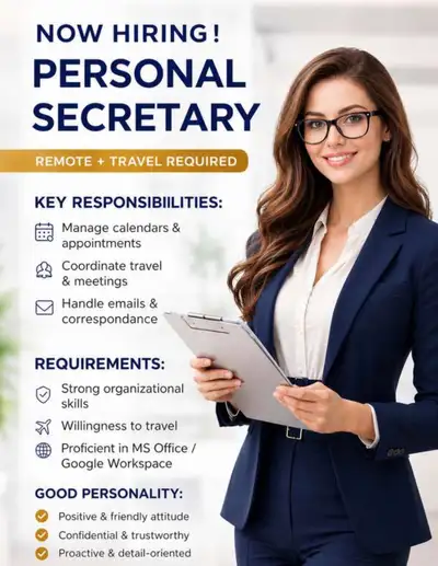 Personal Secretary/Office Admin/Receiptionist, View more