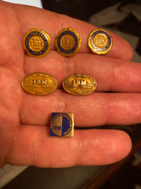 IBM 10k 1958, 1959, 1960, 1961, 1962, 1963 100% Club pins