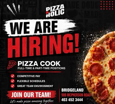 Full time pizza cook, View more