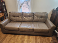 Beige leather couch