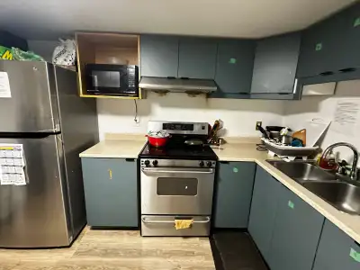 Private Furnished Bedroom with Private washroom in a new Basement, bright and clean 2 private unit w...