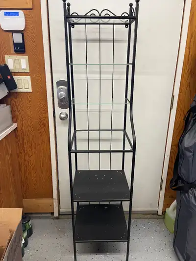 Decorative shelving unit (black with glass), View more