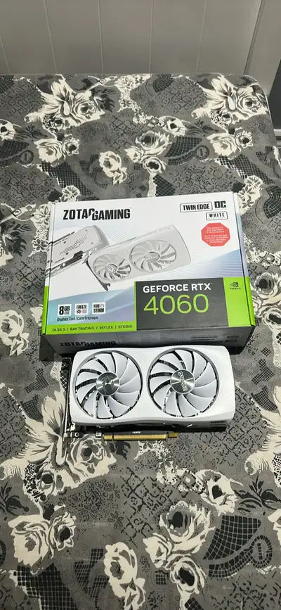 Zotac RTX 4060 Twin Edge, only 1 month old, barely used. Works perfectly — upgraded system and don’t...