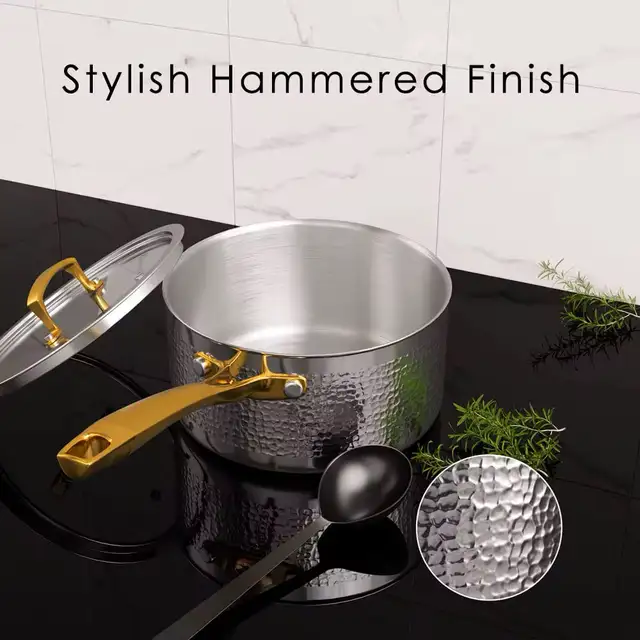 10-Piece Tri-Ply Honeycomb Nonstick stainless Steel Cookware in Kitchen & Dining Wares in Mississauga / Peel Region - Image 6
