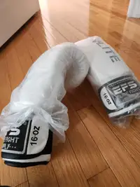 Elite Fight Boxing Gloves - 16oz, White