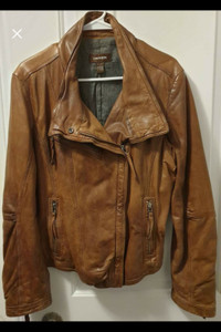 Danier leather ladies biker style jacket xl