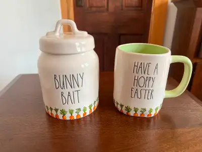 Rae Dunn Easter Bunny Bait on sale Treats Canister Mug Set Price Firm